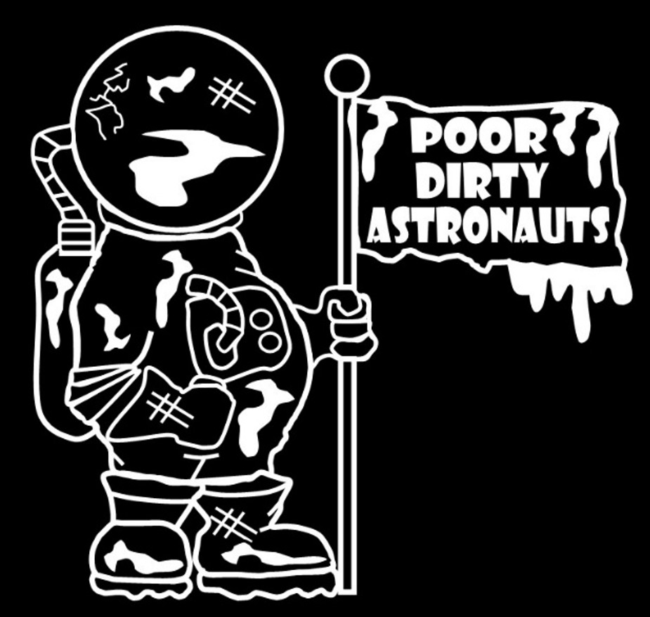 Poor Dirty Astronauts Logo_2 color b&w